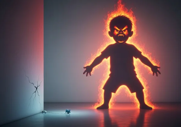 Abstract representation of disproportionate anger