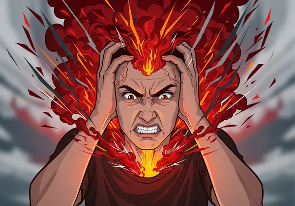 Person feeling overwhelmed by intense anger
